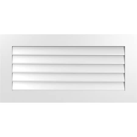 Ekena Millwork Vertical Surface Mount PVC Gable Vent: Non-Functional, w/3-1/2"W x 1"H, Standard Frame, 40"W x 20"H GVPVE40X2001SN